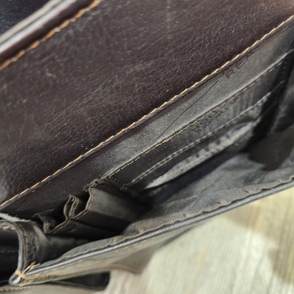 KENNETH COLE Leather Messenger Briefcase,Dark Brown Men's OS - Picture 8 of 13